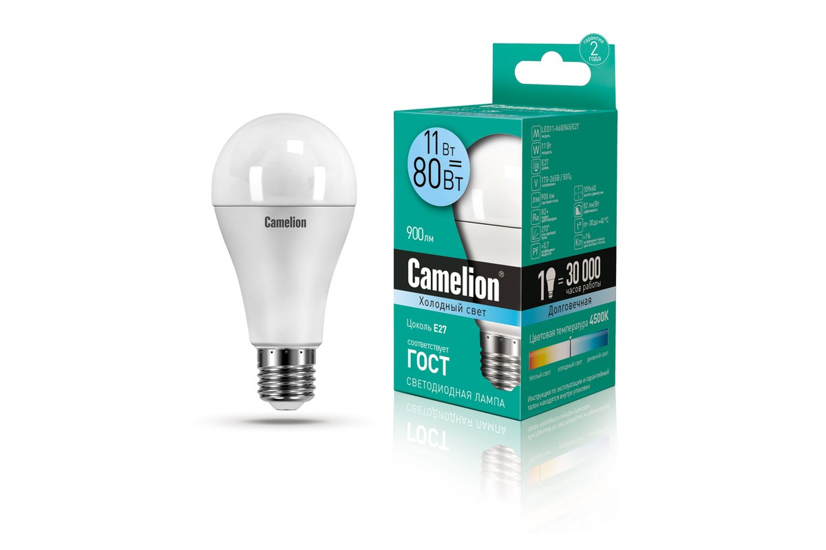 Лампа Camelion LED 13Вт Е27 6500К колба А60 (10/100шт)