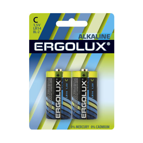 Э/п Ergolux LR14 Alkaline BL-2 (LR14. BL-2 батарейка,1.5В) (2/12/96шт)