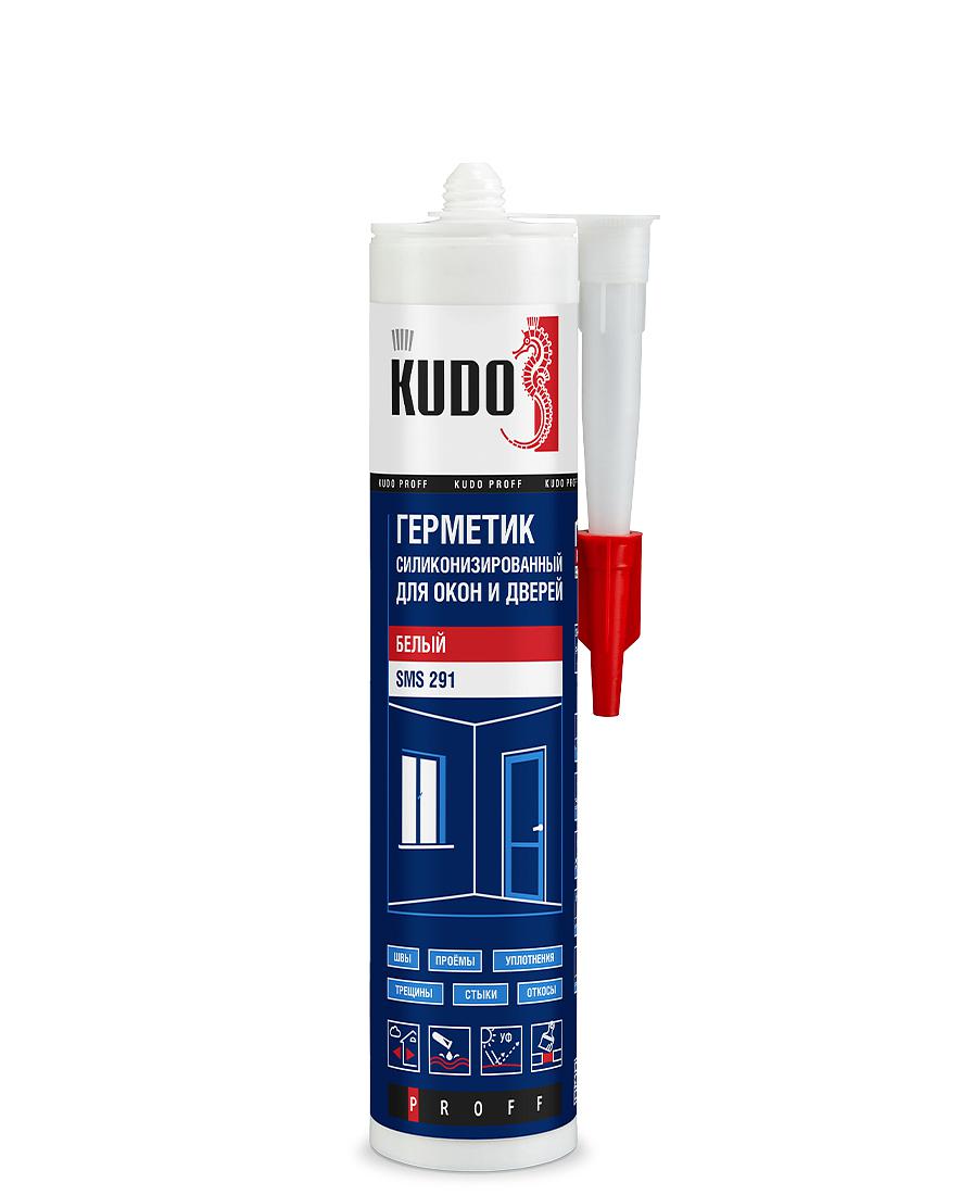 Герметик силиконизированный "KUDO" SMS-291 для окон и дверей белый 280мл (1/12шт)
