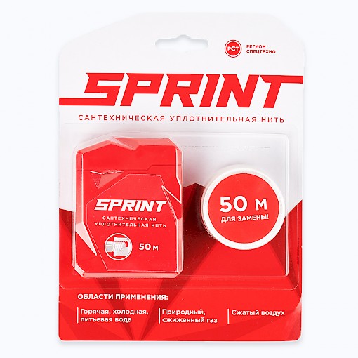 Нить уплотнительная бокс 50м + 50м катушка блистер "Sprint" (1/25шт)