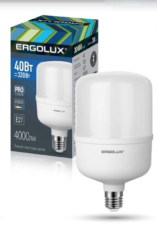 Лампа Ergolux LED HW 40Вт Е27 6500К PRO 150-260В (1/5/25шт)