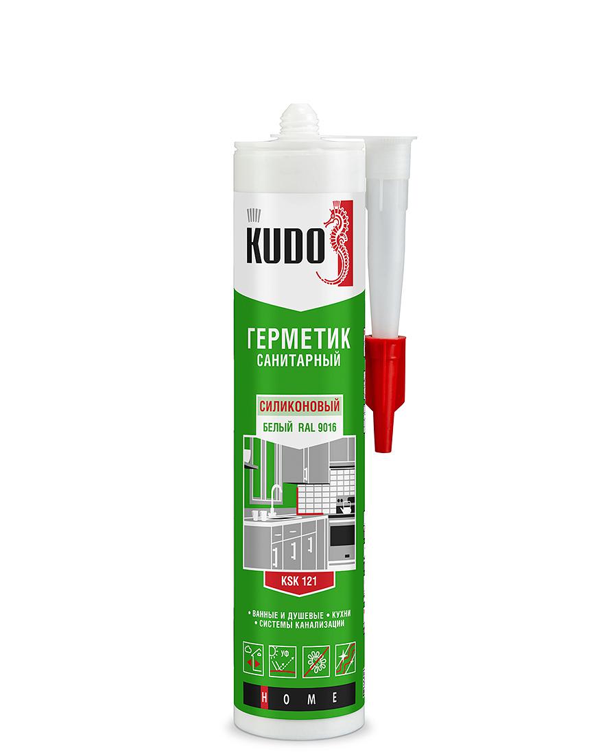 Герметик силиконовый "KUDO" KSK-120 санитарный прозрачный 280мл (1/12шт)