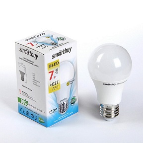 Лампа Smartbuy LED E27 11W 6000К колба А60 (1/10/100шт)