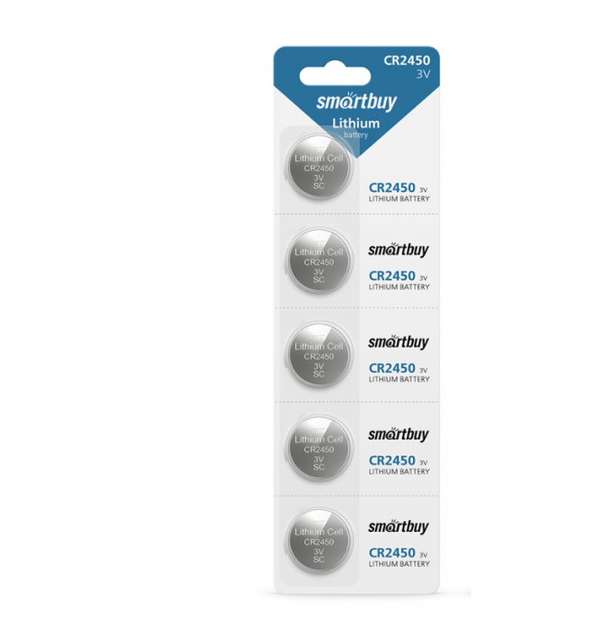 Э/п Smartbuy CR2450 BL-1 (CR2450-BP1,батарейка литиевая,3V) (5/100шт)