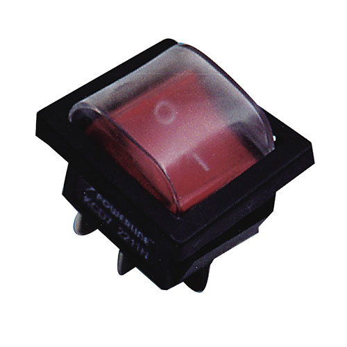 Клавишный переключатель YL-208-01 черн. корпус красная клавиша(влагозащ.) 2положения TDM (1/25шт) 