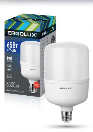 Лампа Ergolux LED HW 65Вт Е27/Е40 6500К PRO 150-260В (1/5/20шт)