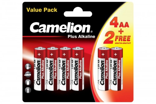 э/п Camelion LR 6 Plus Alkaline 4+2LR6-BP (батарейка,1.5В) (6/72/432шт) ПРОМО
