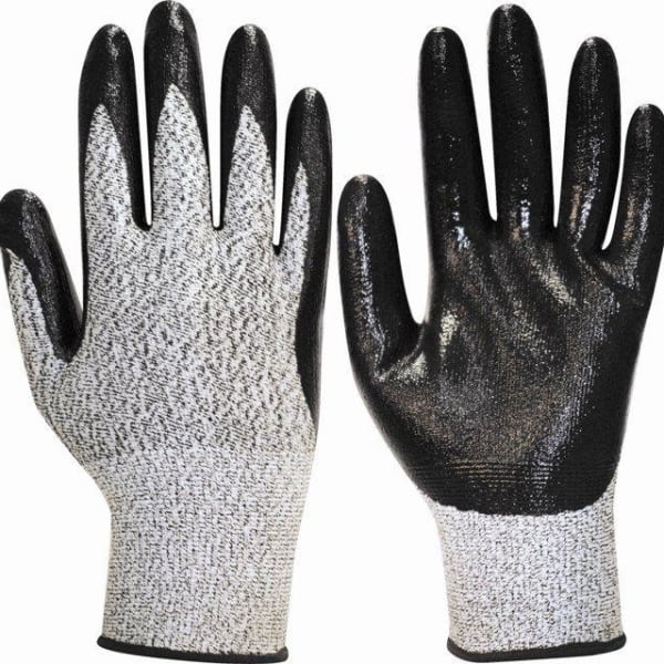 Перчатки нейлон серый,черный,цветные + облив АНТИПОРЕЗ (12/840пар)