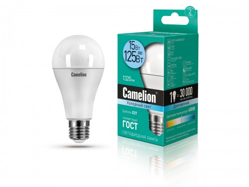 Лампа Camelion LED 15Вт Е27 4500К колба А60 (1/10/100шт)