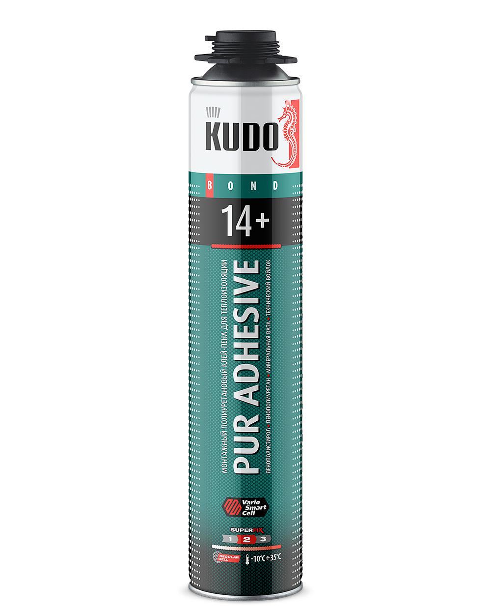 Клей-пена KUDO PROFF 14+ APS профессиональный всесезонный 1000мл/900гр (1/12шт)