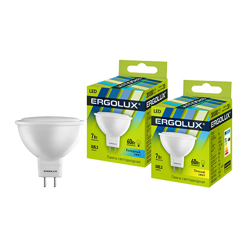 Лампа Ergolux LED 7Вт 4500К GU5.3 JCDR (1/10/100шт)