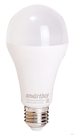 Лампа Smartbuy LED E27 20W 6000К колба А65 (1/10шт)