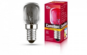 Лампа накаливания Camelion для духовок 15w Е14 (1/10/500шт)