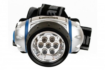 Фонарь налобный Camelion 7 LED 5310-7F3 3 реж 3ААА металлик, в компл, пласт. блист. (1/6/48шт)