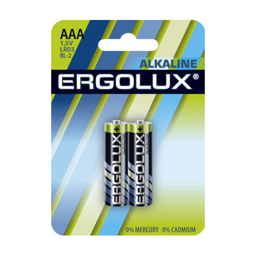 Э/п Ergolux LR03 Alkaline BL-2 (LR03 BL-2, батарейка,1.5В) (2/20/480шт)
