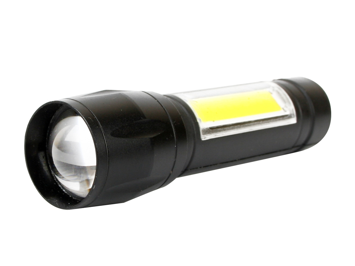 Фонарь ручной Ultraflash E1337 (аккум 3,7В, черный, XPE + COB LED, 3 Ватт, 3 реж.,бокс) (1/50/200шт)