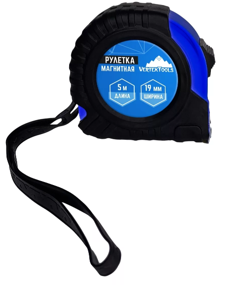 Рулетка 5м*19мм Vertextools (1/12/120шт)