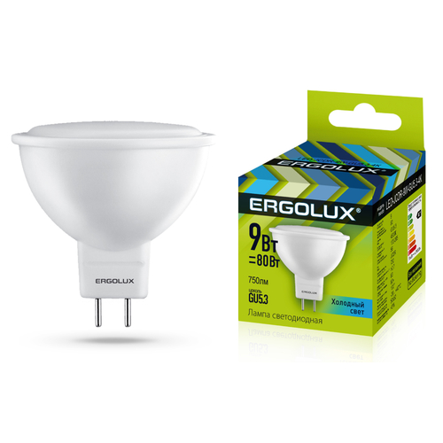Лампа Ergolux LED 9Вт 4500К GU5.3 JCDR (1/10/100шт)